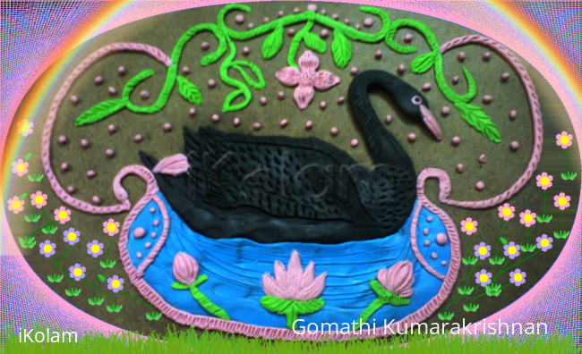Rangoli: National Bird Day (China Clay Drawing)