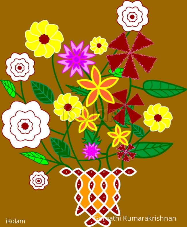 Rangoli: garden flowers Rangoli: garden flowers
