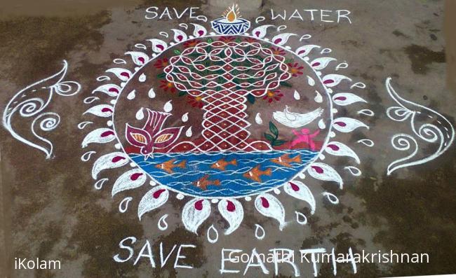 Rangoli: Water day and Earth day