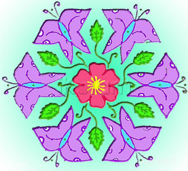 Rangoli: Flower & Butterflies