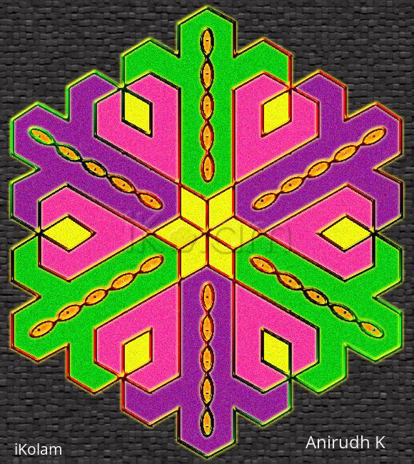 Rangoli: Star and flower buds