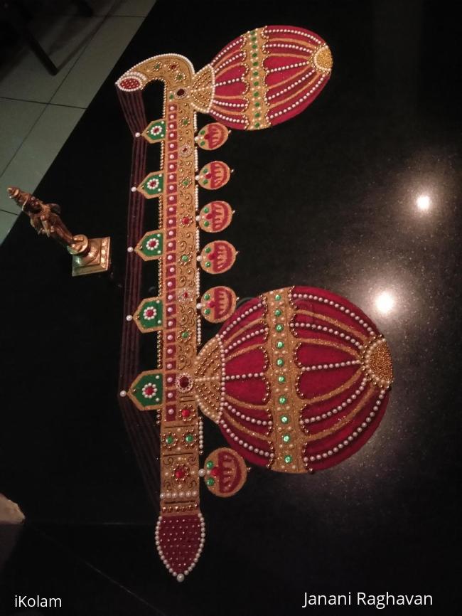 Rangoli: 2018- Vasantha Navratri- Rudra Veena- Welcoming the Goddess a couple of weeks earlier-2 Rangoli: 2018- Vasantha Navratri- Rudra Veena- Welcoming the Goddess a couple of weeks earlier-2