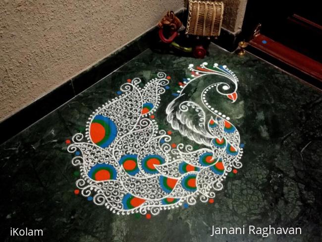 Rangoli: Home Kolams- Peacock