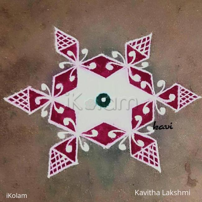 Rangoli: Navarathri Day 6: color code: Red Rangoli: Navarathri Day 6: color code: Red
