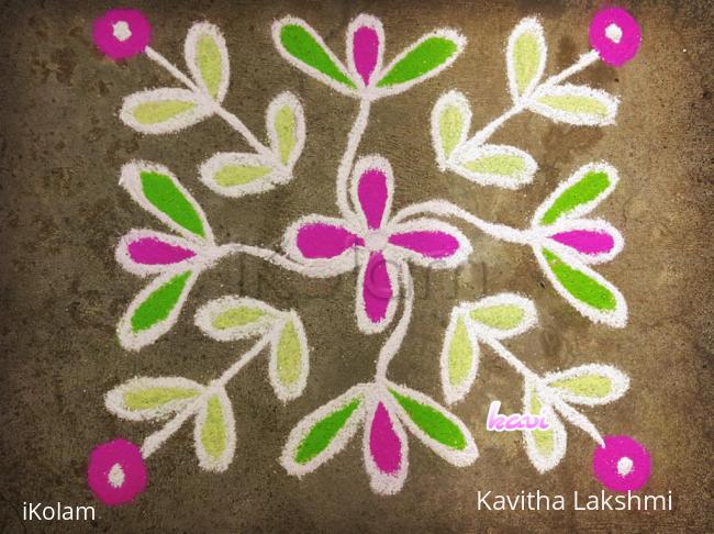 Rangoli: 7-7 straight dots kolam