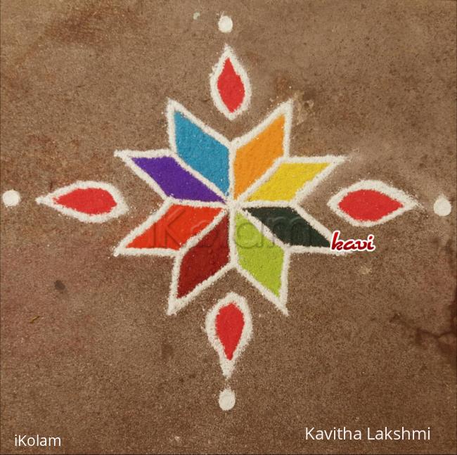 Rangoli: 7,5,3,1 straight dots simple & cute kolam Rangoli: 7,5,3,1 straight dots simple & cute kolam