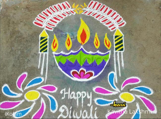 Rangoli: Diwali Special with diya & crackers Rangoli: Diwali Special with diya & crackers