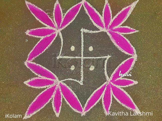 Rangoli: Swasthik stalk flower Rangoli: Swasthik stalk flower