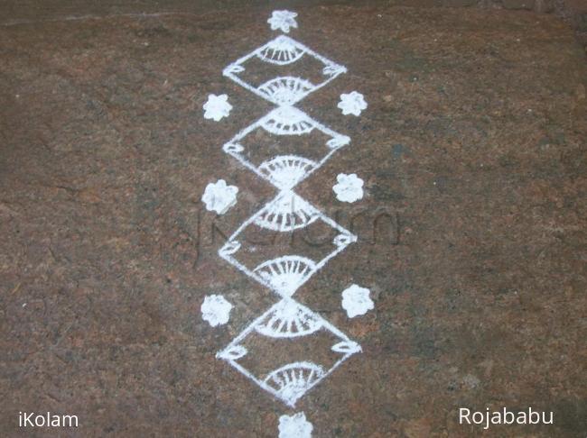Rangoli: freehand white