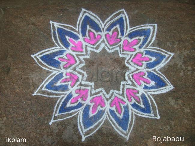 Rangoli: blue pink