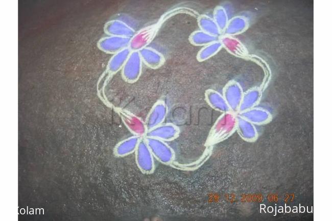 Rangoli: four flower