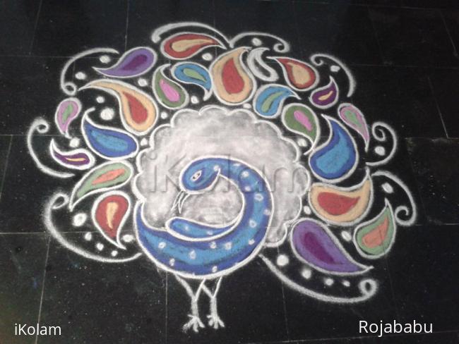 Rangoli: Paisley Peacock rangoli Rangoli: Paisley Peacock rangoli