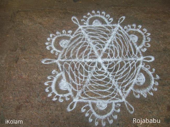 Rangoli: only white