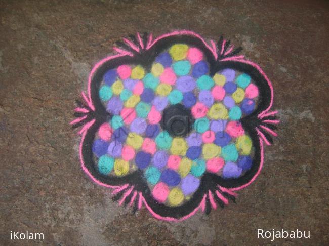 Rangoli: multi colour flower