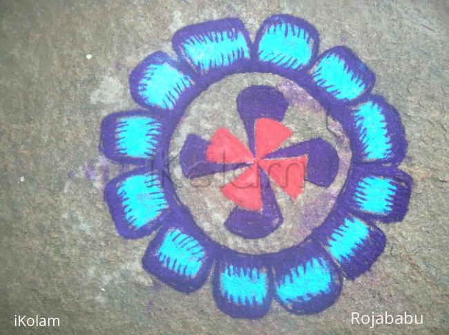 Rangoli: single flower rangoli