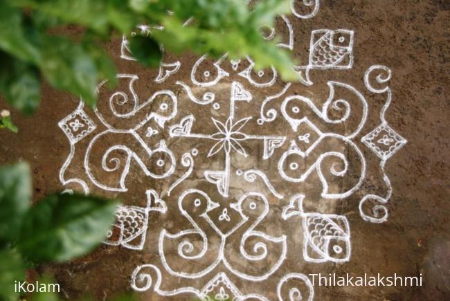 Rangoli: Duckling kolam