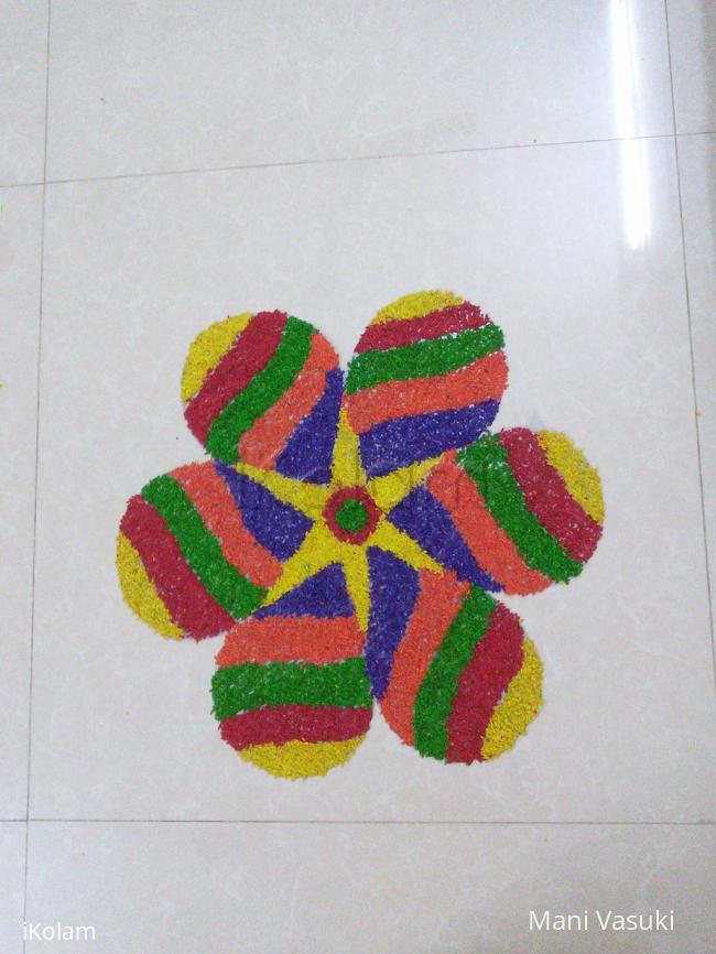 Rangoli: Rangoli using colored rice