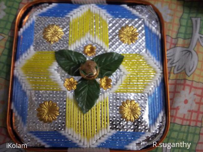 Rangoli: Simple Design with Ear Buds