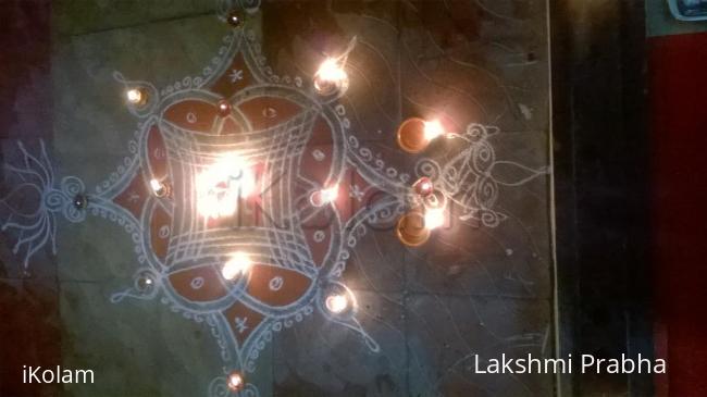 Rangoli: Karthigai kolam in our apartment