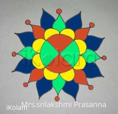 Rangoli: simple rangoli on tiles Rangoli: simple rangoli on tiles