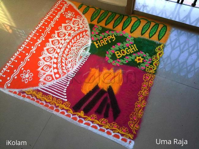 Rangoli: Happy boghi Rangoli: Happy boghi