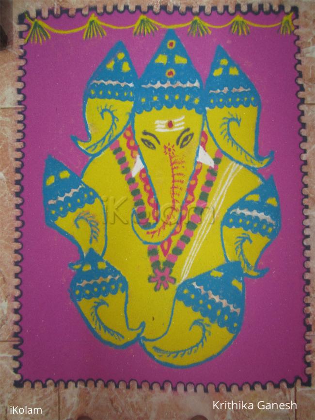 Rangoli: sangu pillaiyar - for navratri contest 2012