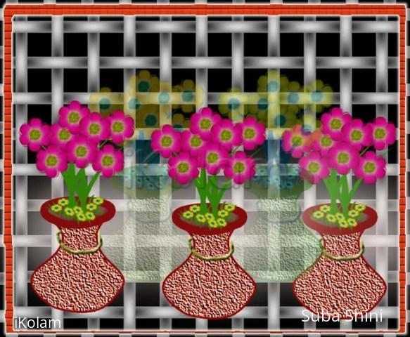 Rangoli: Hanging flower pots
