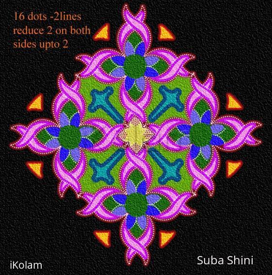 Rangoli: special kolam for Holi.