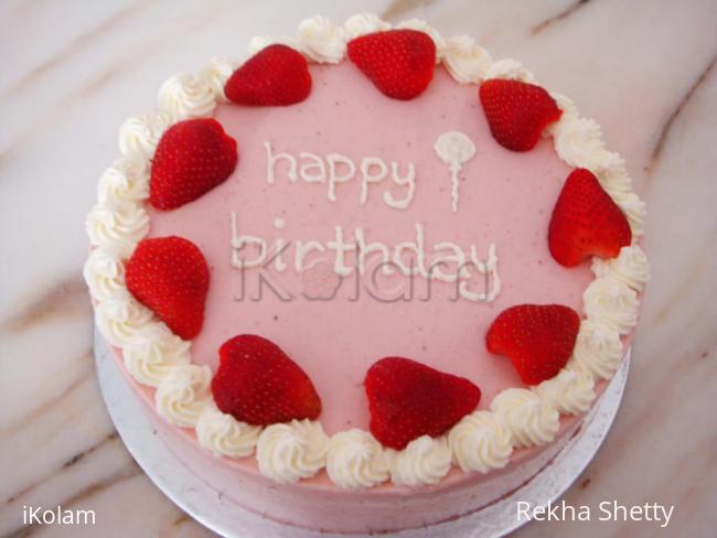 Rangoli: Birthday cake made with lots and lots of love for Rao sir and Jaya ma'am Rangoli: Birthday cake made with lots and lots of love for Rao sir and Jaya ma'am
