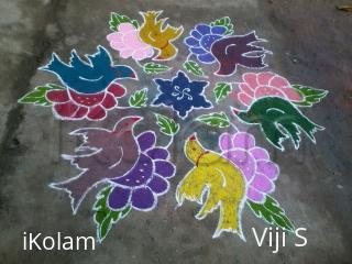 Rangoli: bird kolam