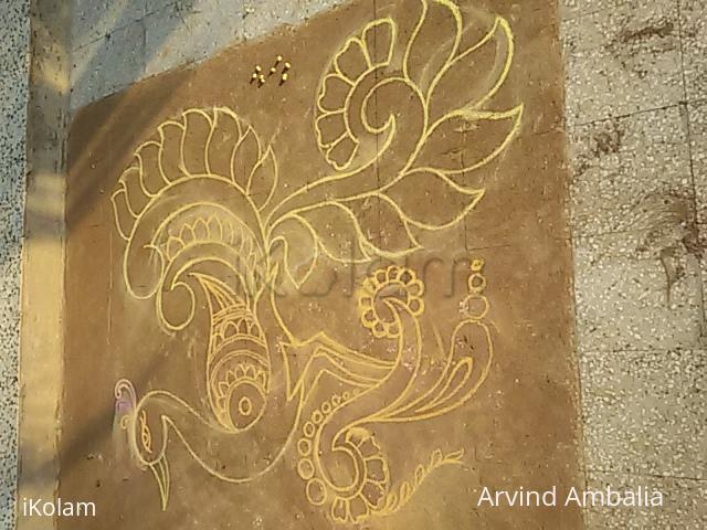 Rangoli: Free hand rangoli lay out 