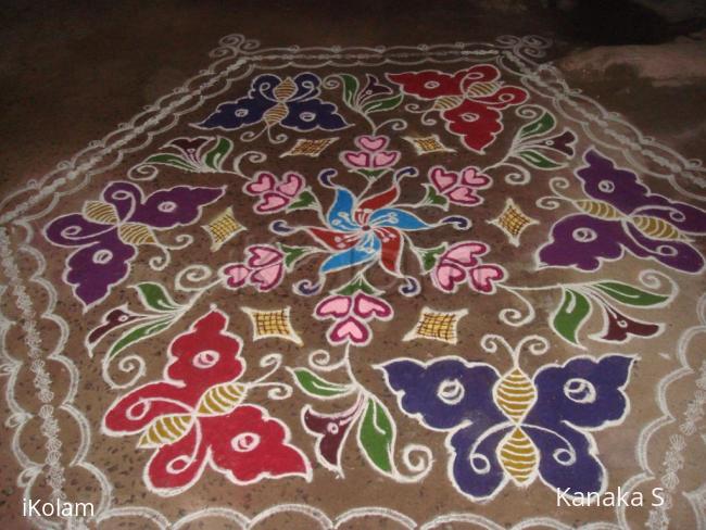 Rangoli: butterfly kolam