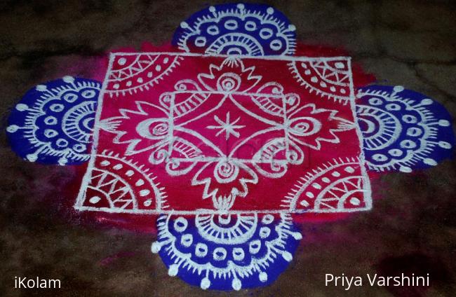Rangoli: Simple rangoli with colour.