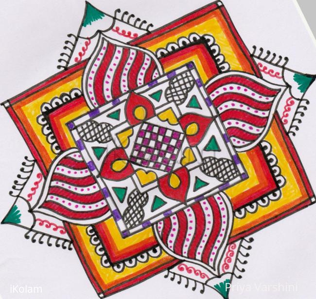 Rangoli: Freehand paper version