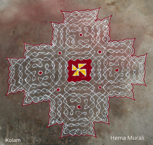 Rangoli: Pongal kolam 2 Rangoli: Pongal kolam 2