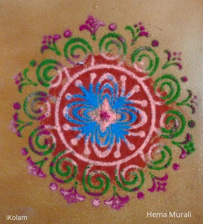 Rangoli: Kaanum pongal rangoli in Pooja room