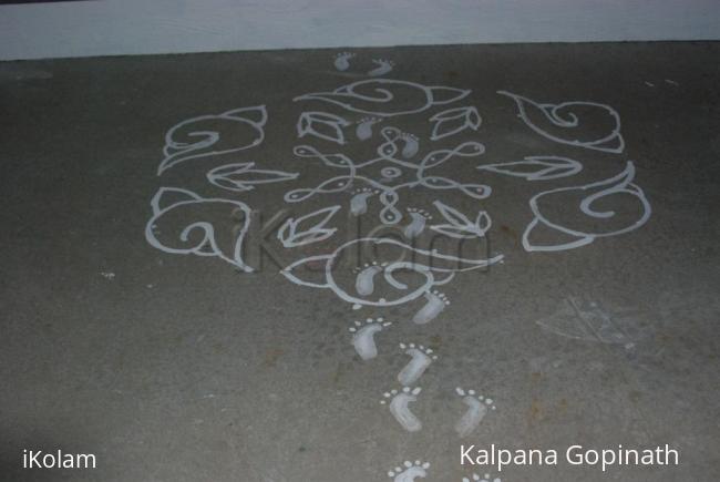 Rangoli: Sanggu Kolam for Krishna Jayanthi