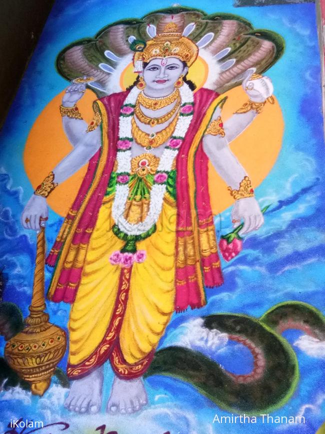 Rangoli: lord narayana