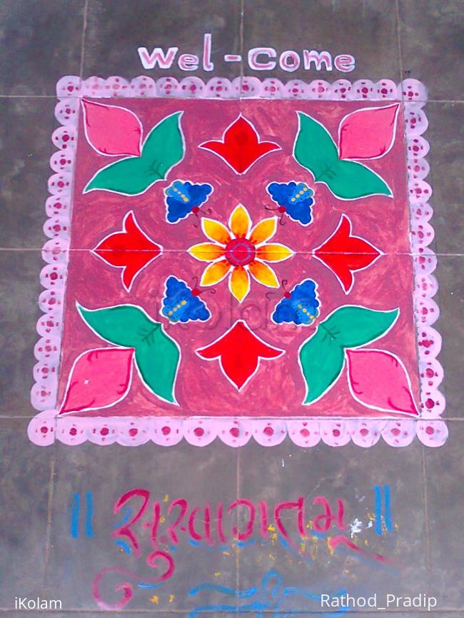 Rangoli: pink rangoli