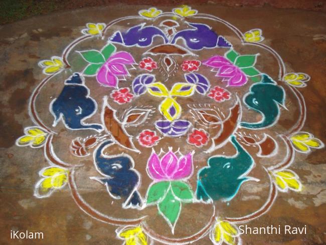 Rangoli: elephant rangoli
