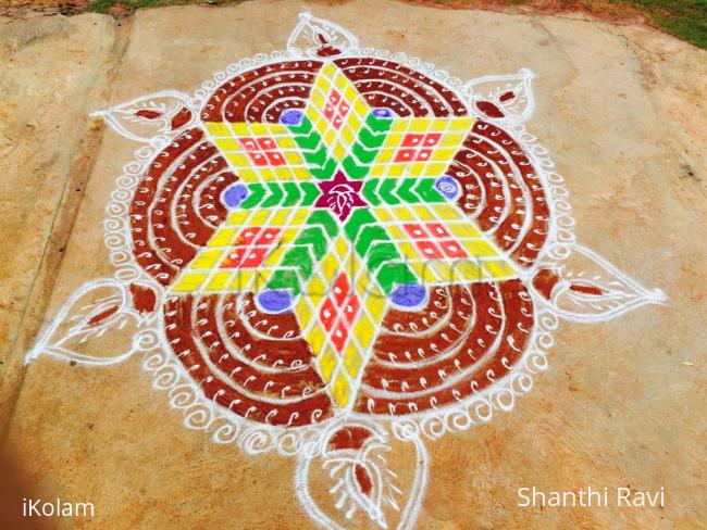 Rangoli: Navarathri rangoli Day 1 - 2015 Rangoli: Navarathri rangoli Day 1 - 2015