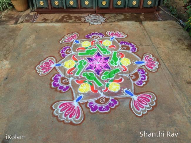 Rangoli: Navarathri rangoli Day 3 - 2015