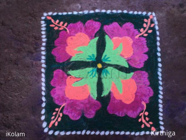 Rangoli: carpet with flower