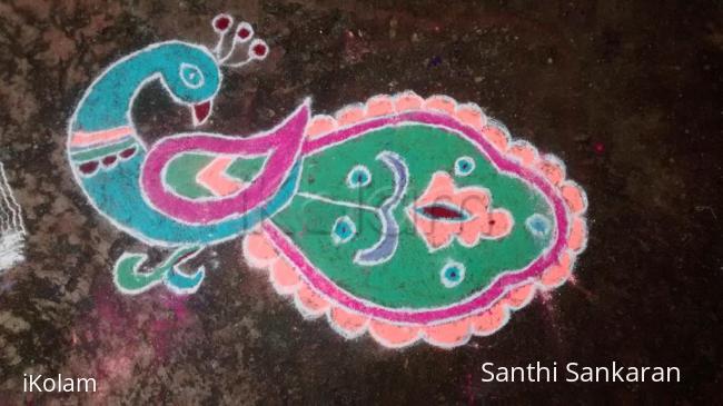 Rangoli: peacock rangoli