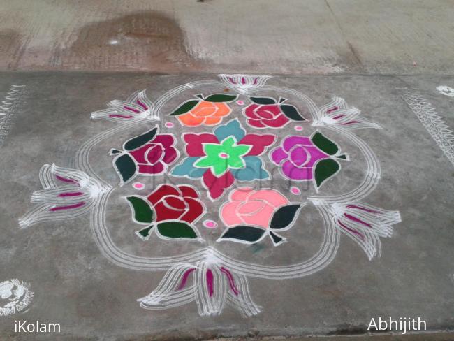 Rangoli: Garden of Roses celebrating Pongal..... Rangoli: Garden of Roses celebrating Pongal.....
