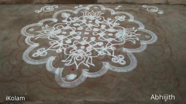 Rangoli: Simple Chikku kolam