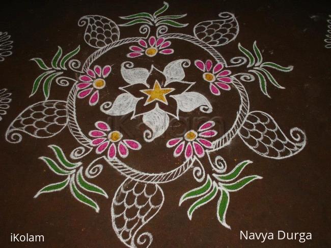 Rangoli: Star Design with Colors Rangoli: Star Design with Colors