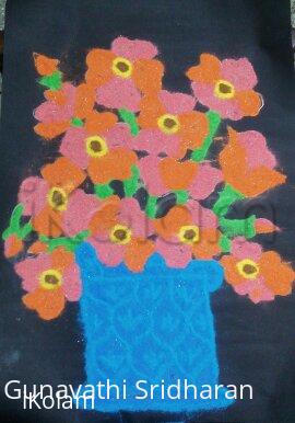 Rangoli: flower basket rangoli