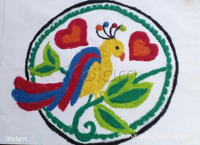Rangoli: panchavarna kili rangoli