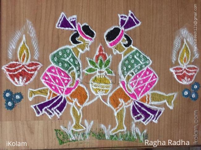 Rangoli: The Floor version of Sailu Rangoli.